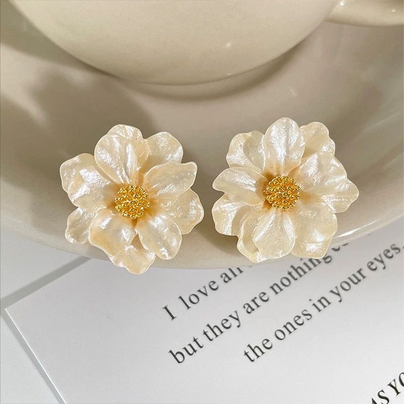 Pearlescent Bloom Statement Earrings