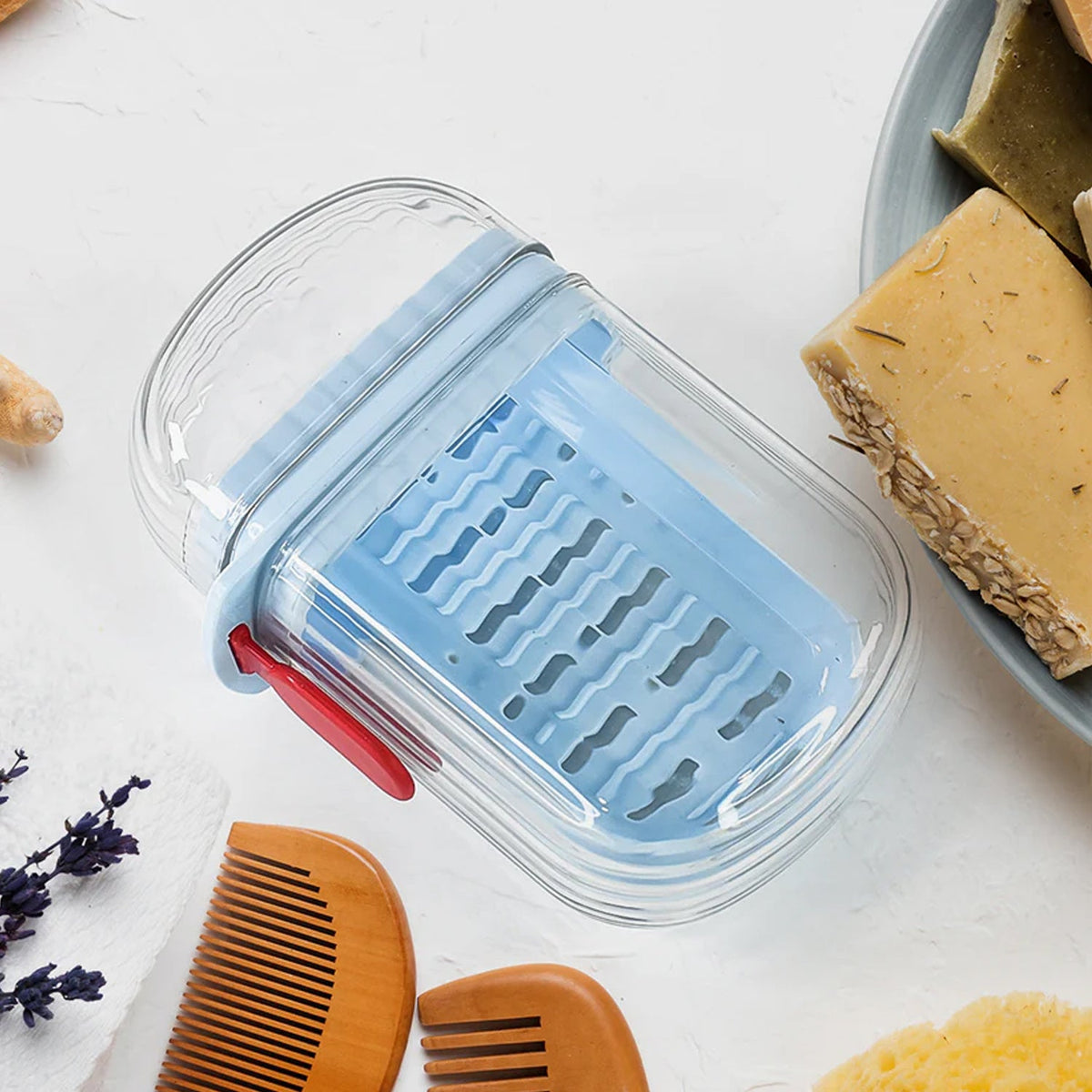 Soap Box with Built-In Drain Tray – Portable & Hygienic Storage Case