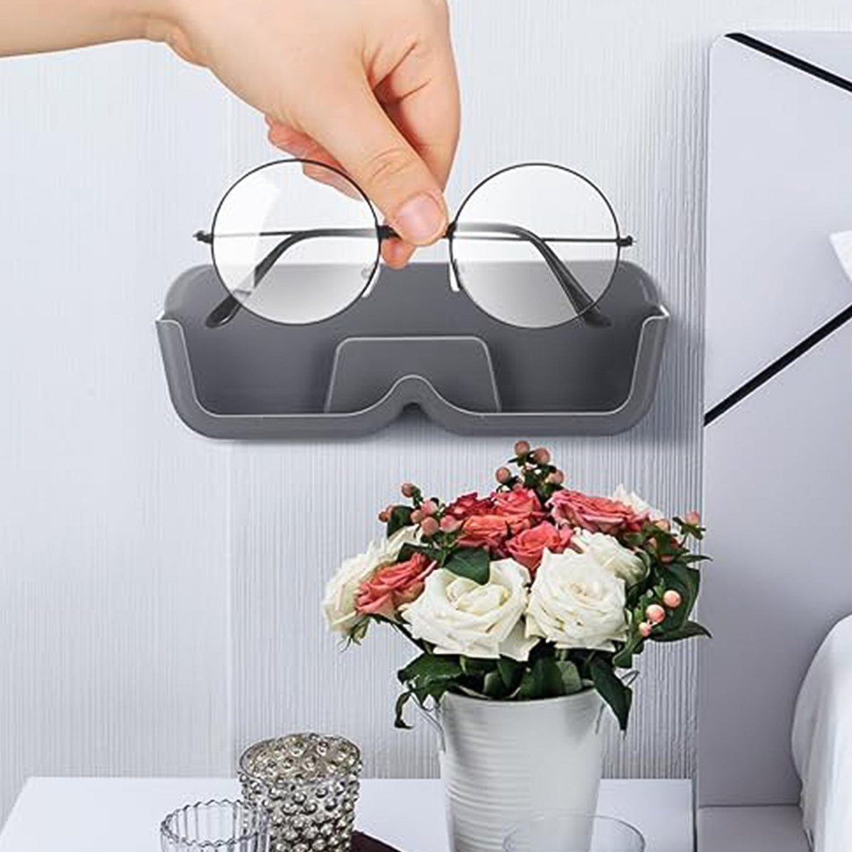 Wall-Mounted Sunglasses & Accessories Holder – Self-Adhesive Storage Rack
