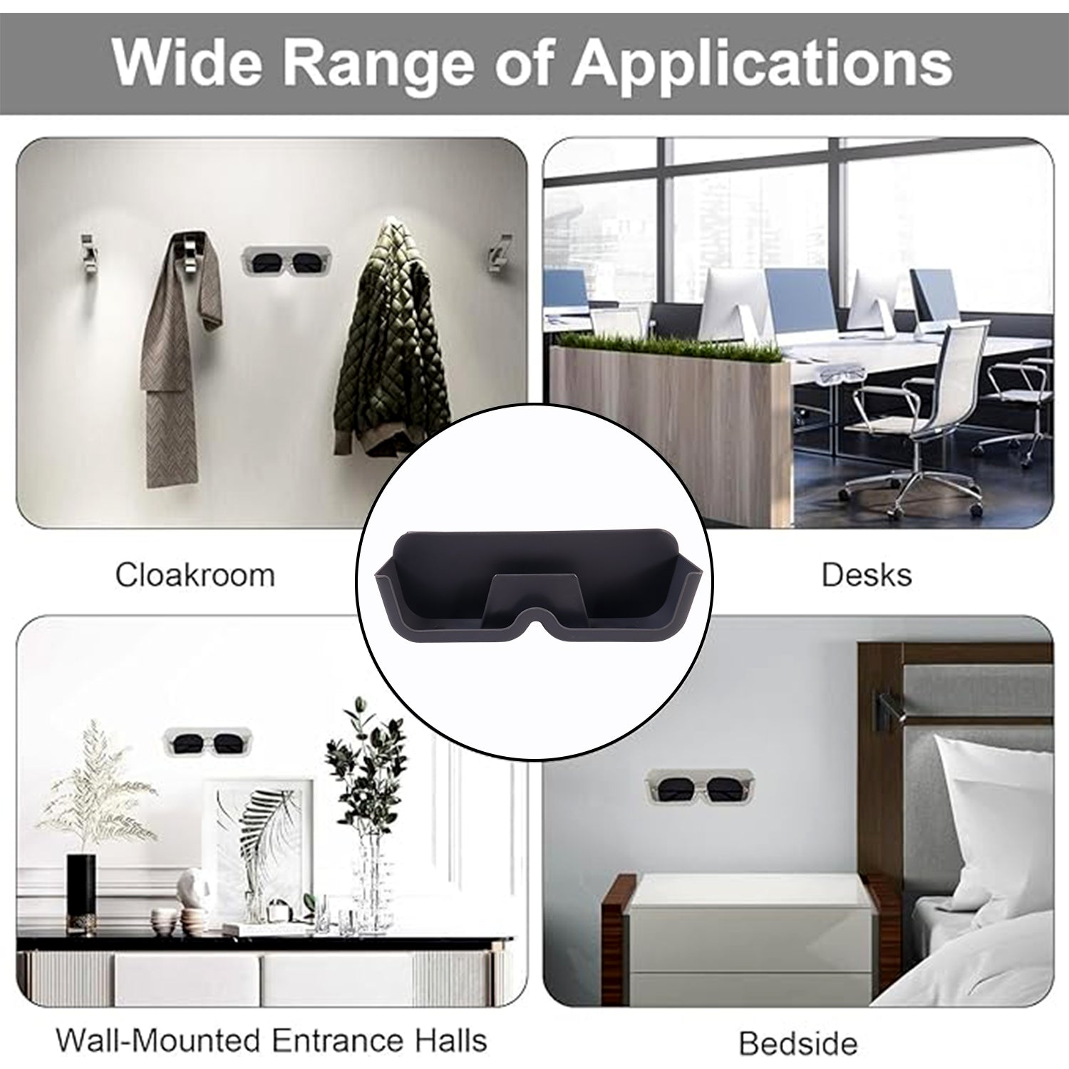 Wall-Mounted Sunglasses & Accessories Holder – Self-Adhesive Storage Rack