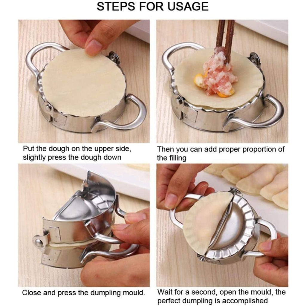 Stainless Steel Dumpling Maker – Easy Momo, Gujiya & Pastry Press Tool