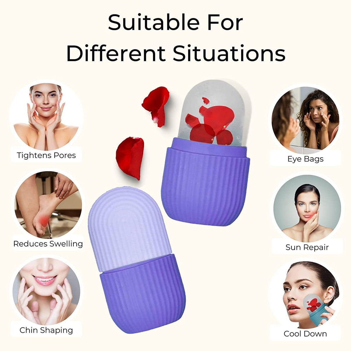 Silicone Ice Face Roller – Skin Cooling & Refreshing Tool ❄️✨