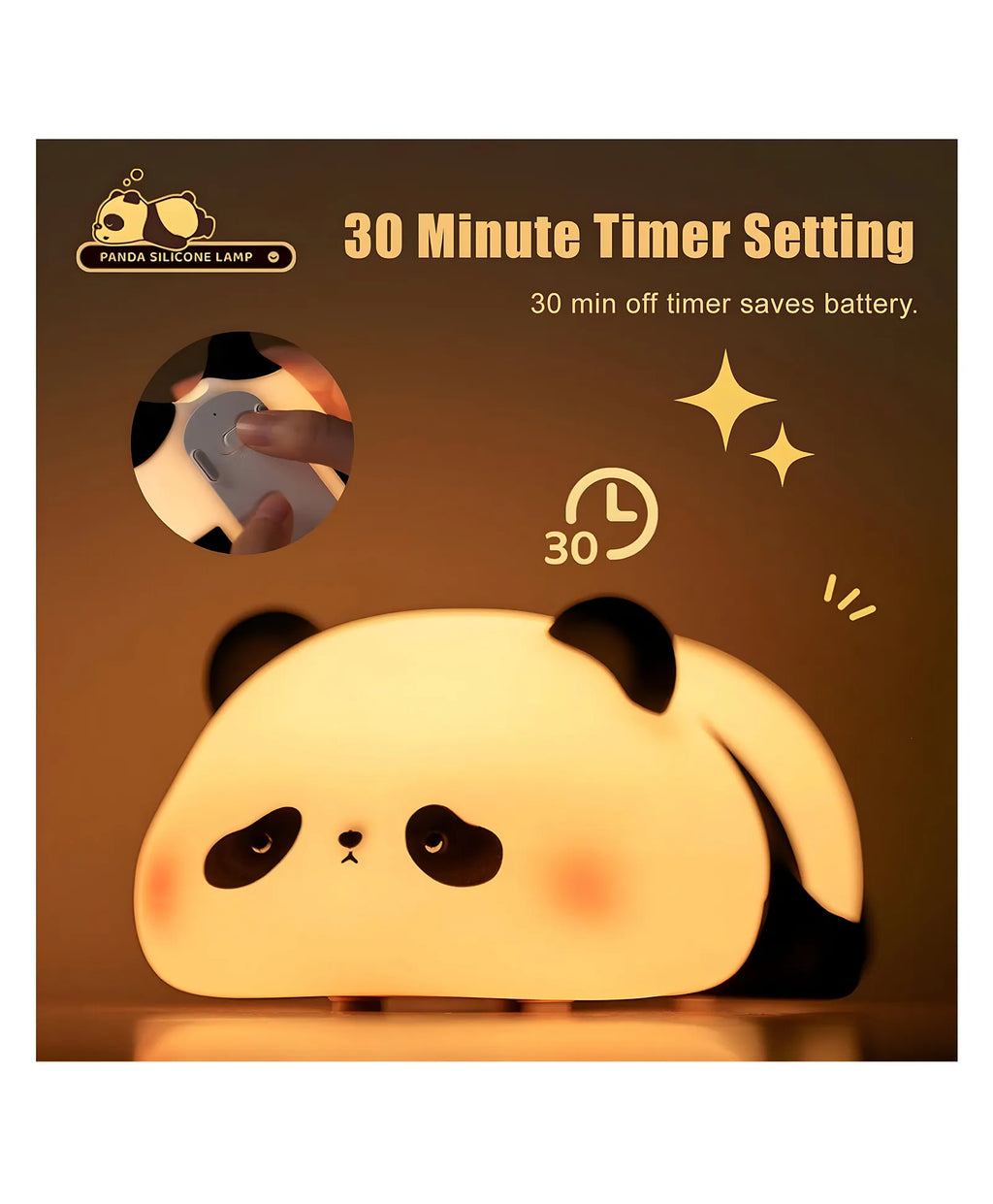 Adorable Panda Silicone Night Lamp with 30-Minute Timer