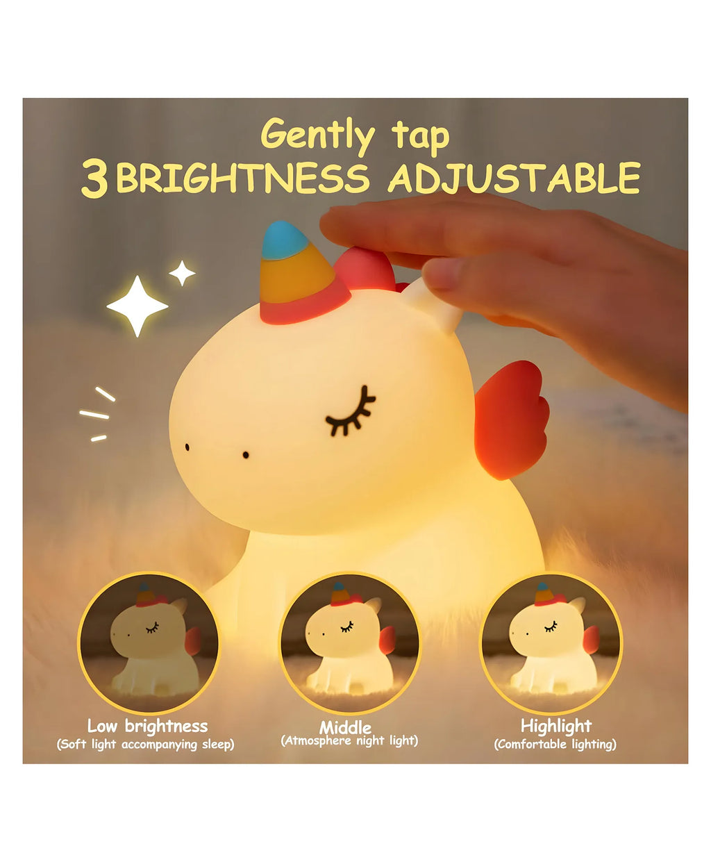 Cute Silicone Unicorn Night Light