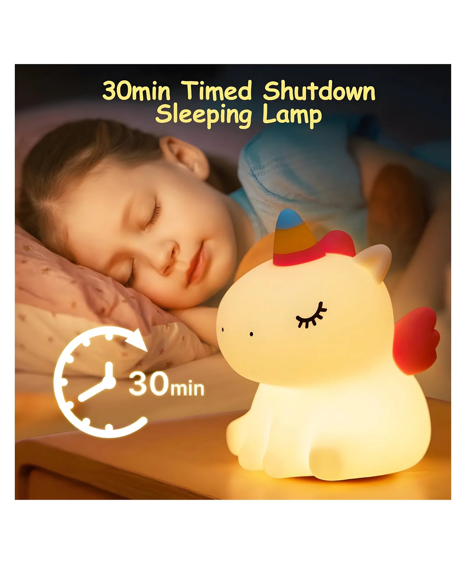 Cute Silicone Unicorn Night Light