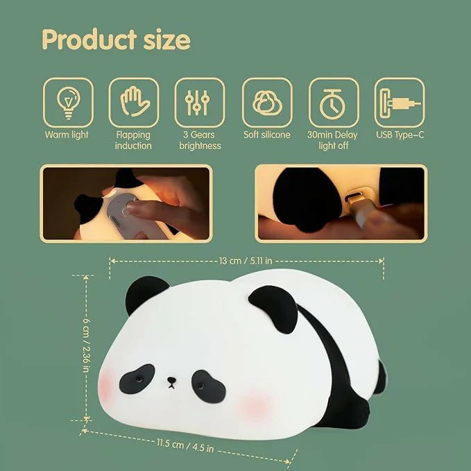 Adorable Panda Silicone Night Lamp with 30-Minute Timer