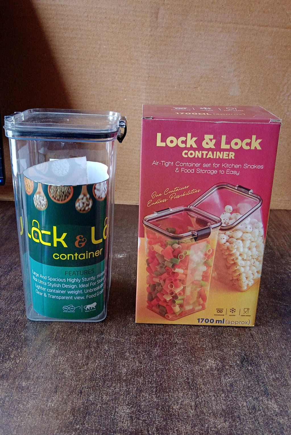 Airtight Food Storage Container – Transparent & Durable (1700 ML)🥫✨