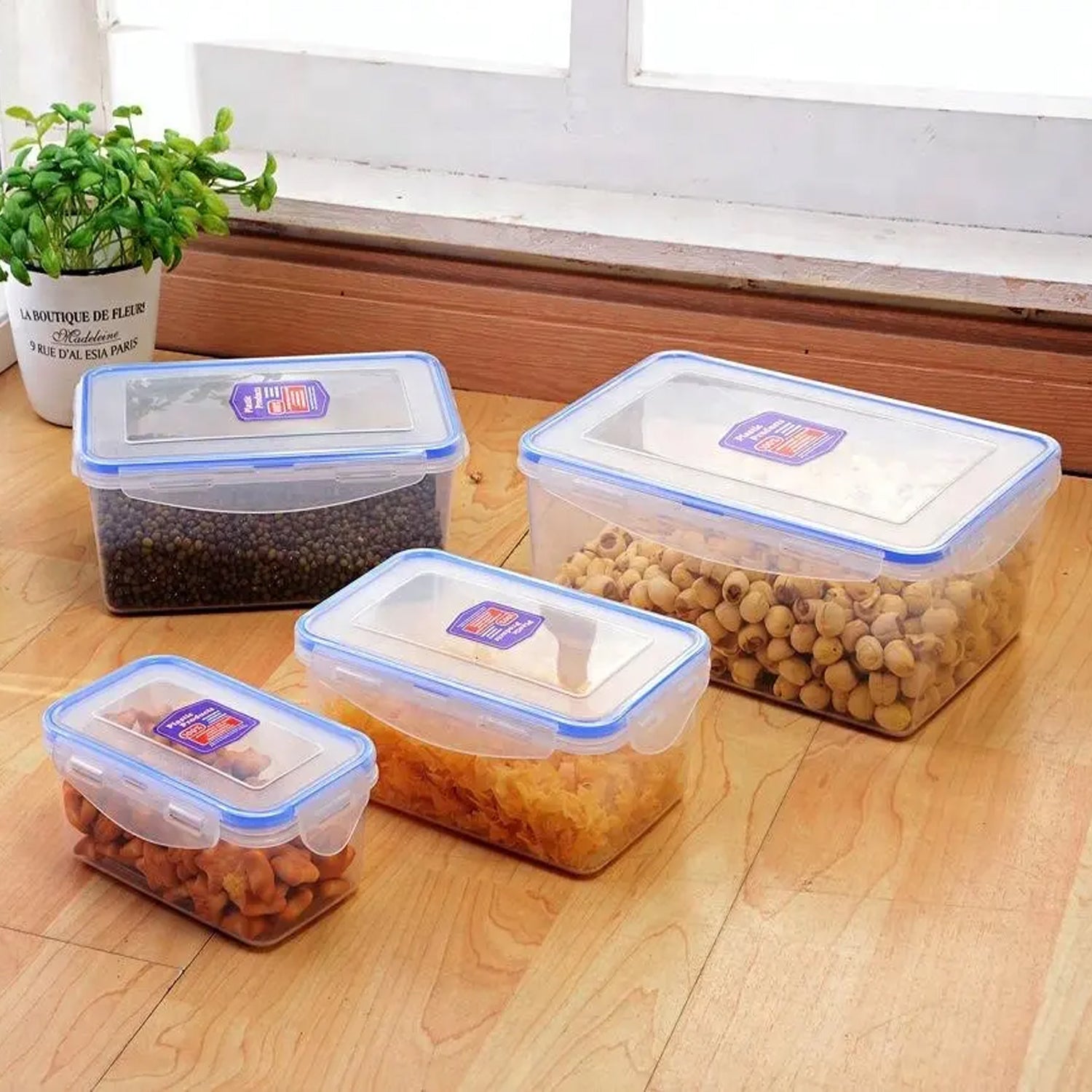 5498 Kitchen Containers Set Fridge Storage Boxes Plastic Containers For Kitchen Organizer Kitchen Accessories Items For Storage Organizer Snap-seal (Lunch Boxstorage Organizer) (5 Ps Set)