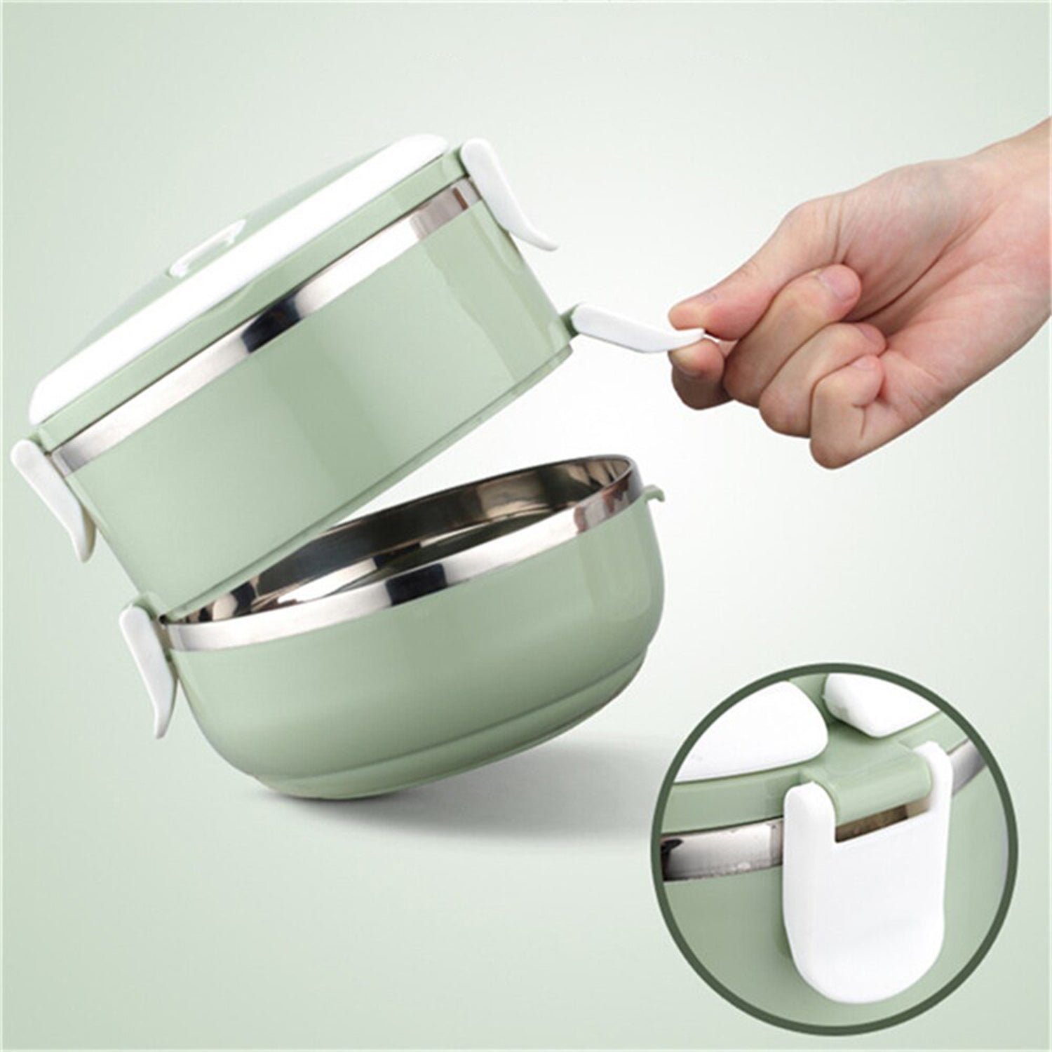 Double-Layer Stainless Steel Lunch Box – Leak-Proof & Portable 🍱