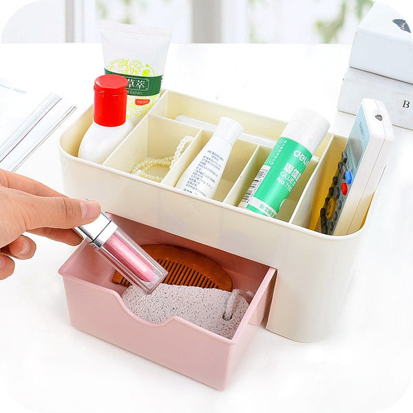 Multi-Functional Cosmetic Storage Organizer with Drawer – Elegant & Practical Skincare & Makeup Holder