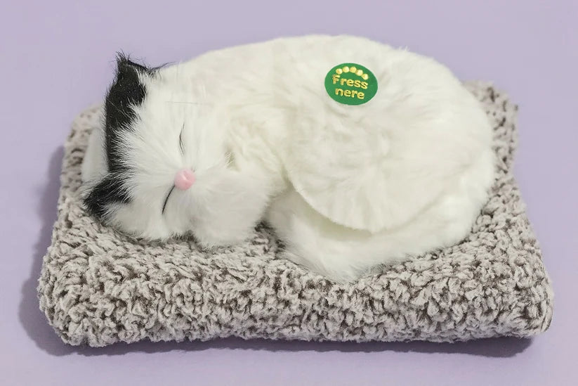 Realistic Sleeping Cat Plush Toy – Breathing Pet Simulation