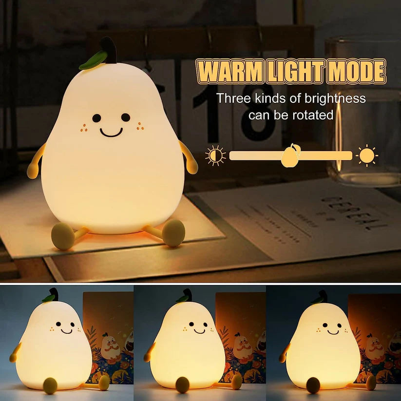 🍐 Multicolor Silicone Pear-Shaped Touch Night Lamp
