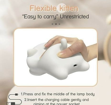 Cute Sleeping cat Silicone Night Lamp