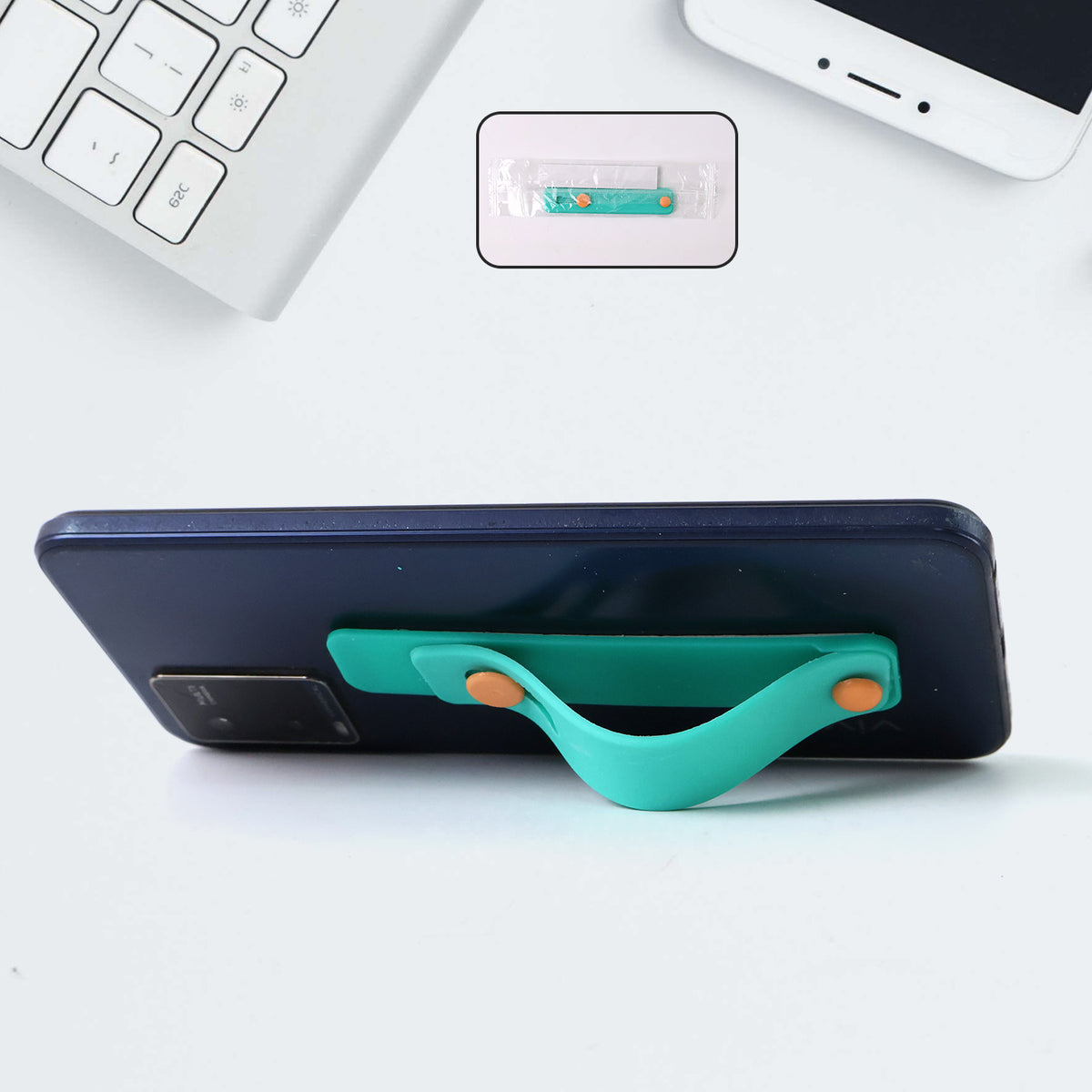 Teal Green Phone Loop Finger Holder Phone Grip Straps Silicone Phone Finger Strap (1 Pc)