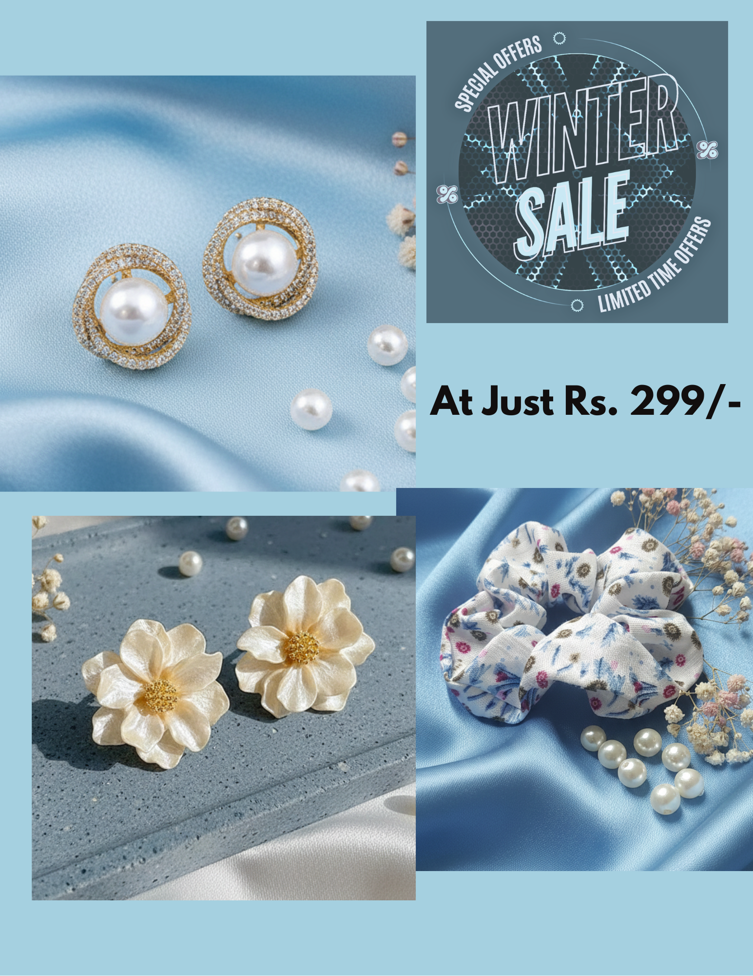 ❄️ Nakshveda Winter Pearl Charm Combo ❄️