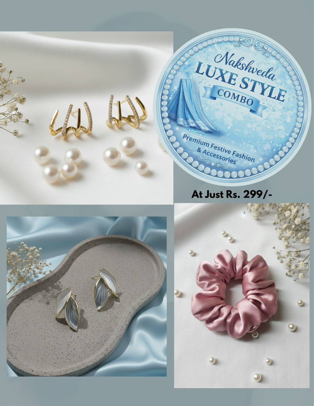 Nakshveda Luxe Style Combo – Premium Festive Fashion & Accessories