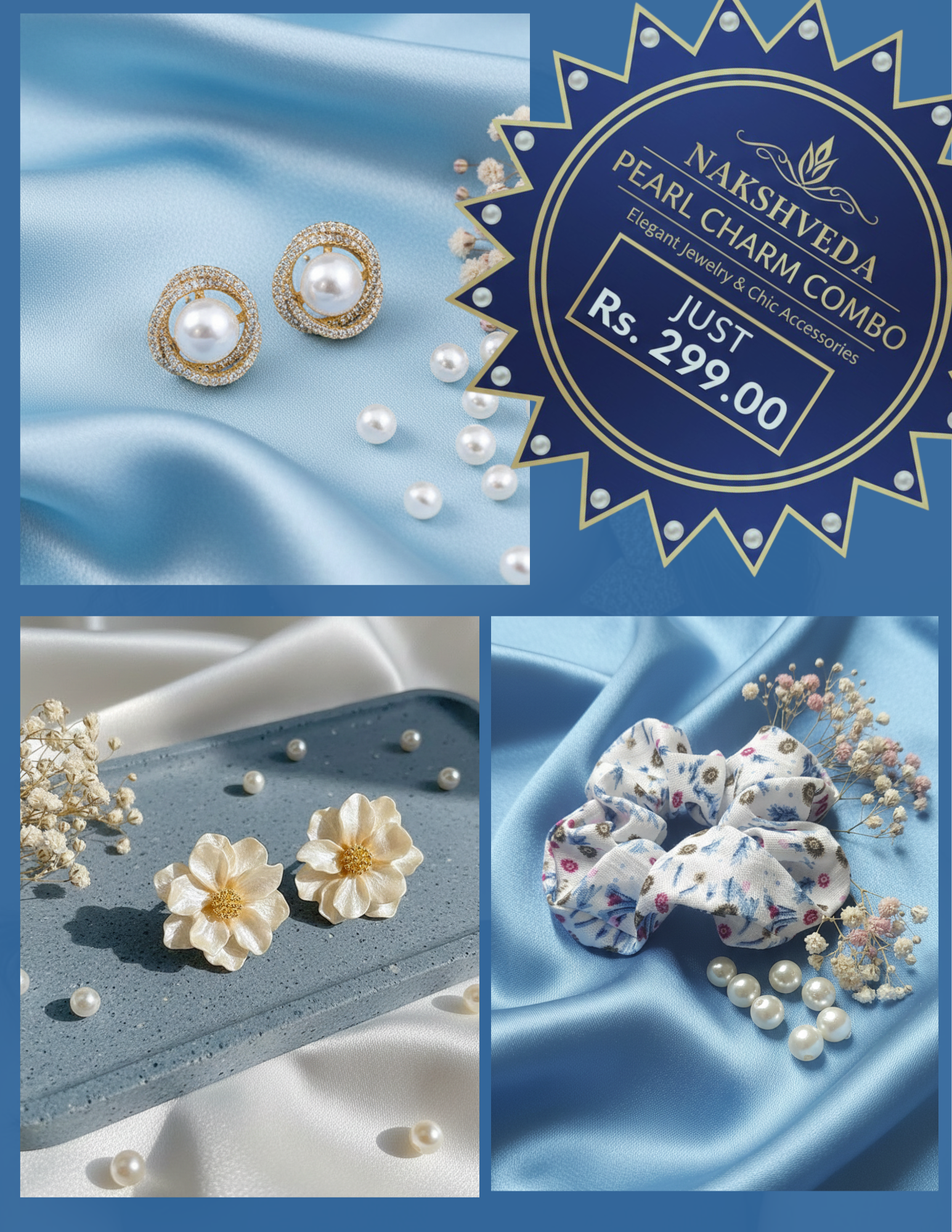 Nakshveda Pearl Charm Combo – Elegant Jewelry & Chic Accessories