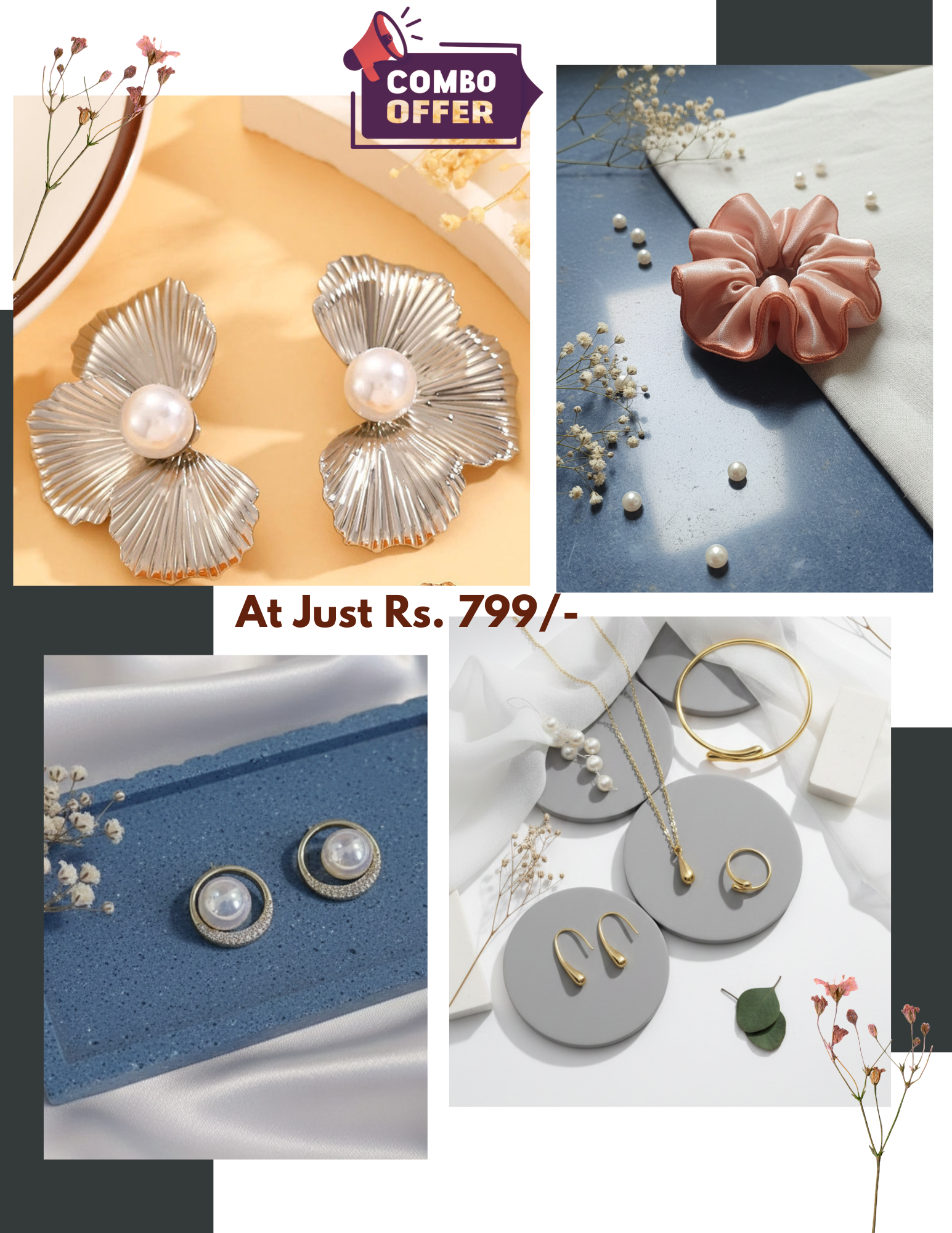 ✨ Nakshveda Golden Pearl Luxe Combo ✨