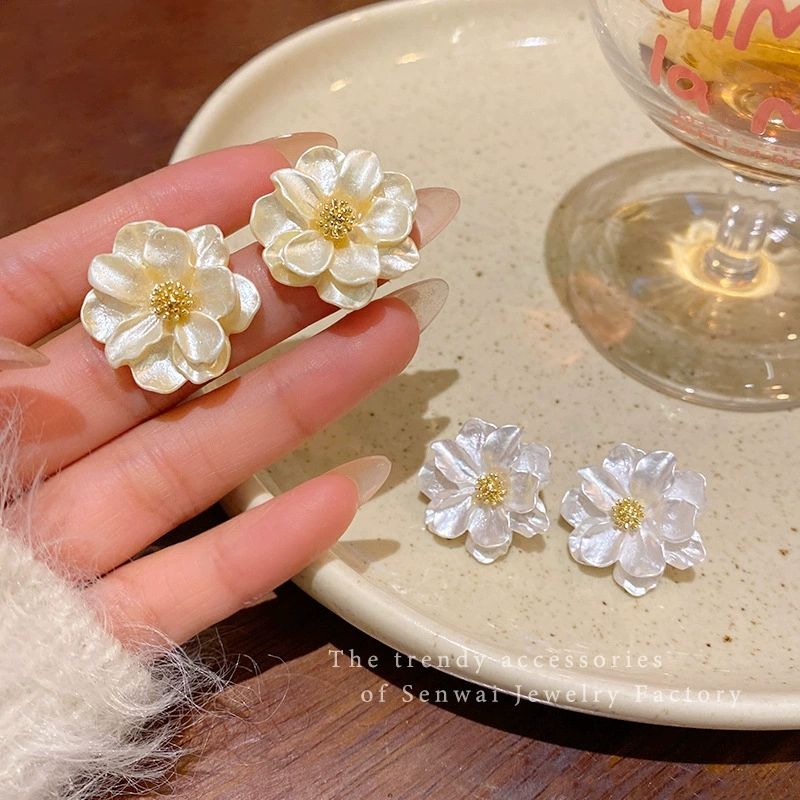 Pearlescent Bloom Statement Earrings