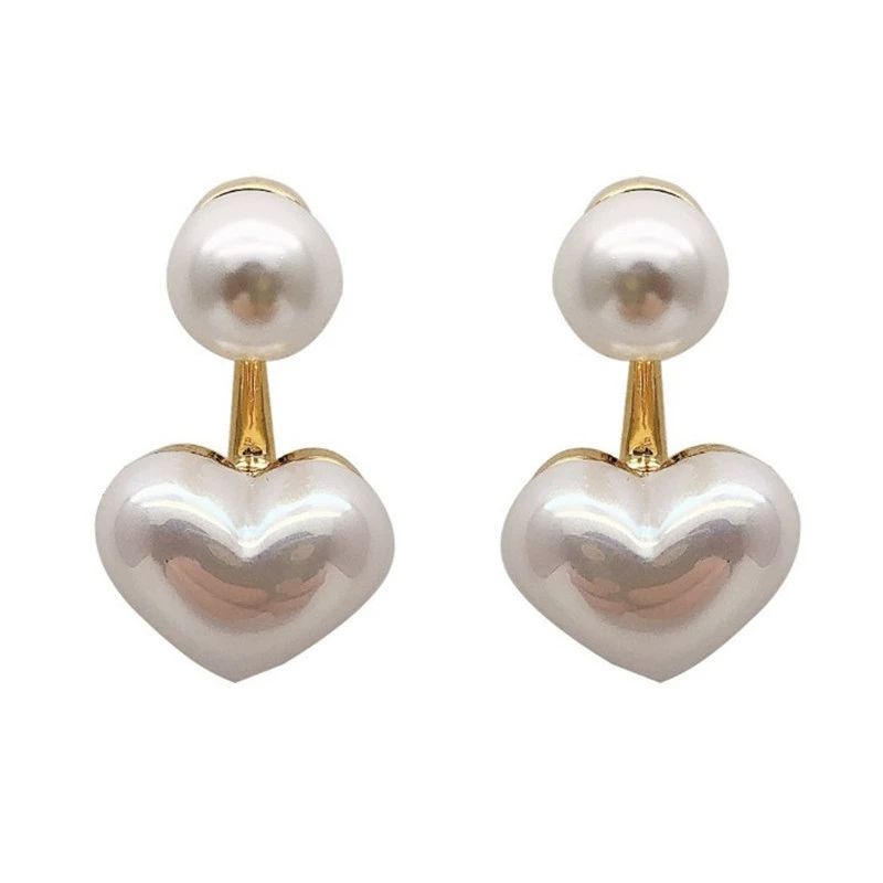 Pearl Heart Drop Earrings
