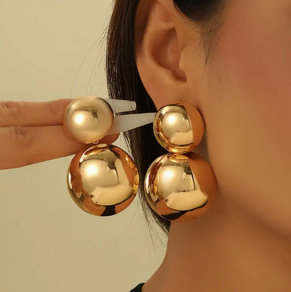 Bold Double Disc Statement Earrings