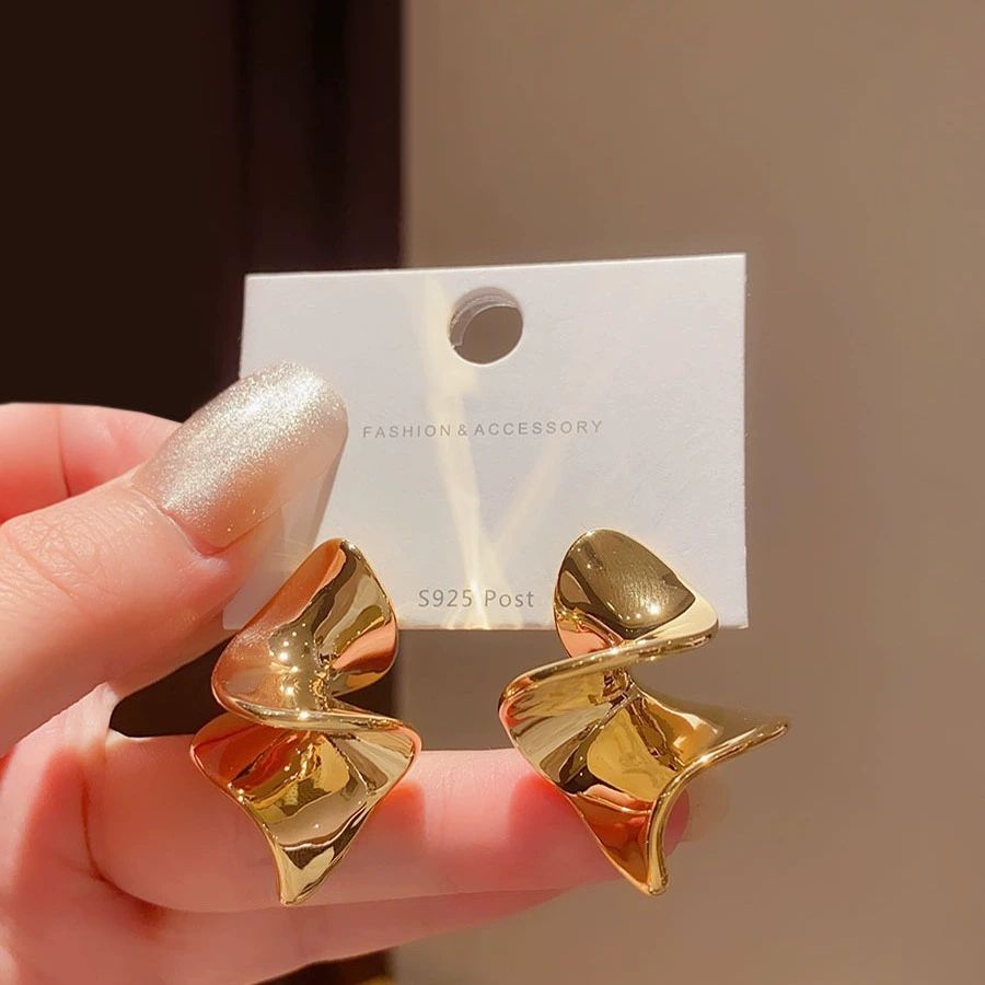 Sculpted Wave Statement Earrings