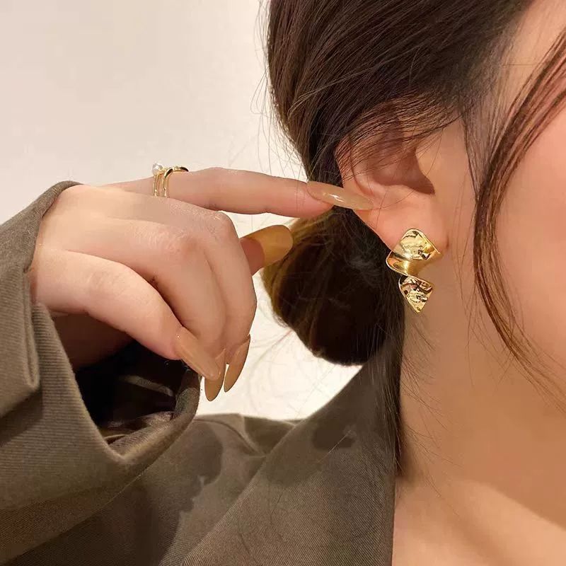 Sculpted Wave Statement Earrings