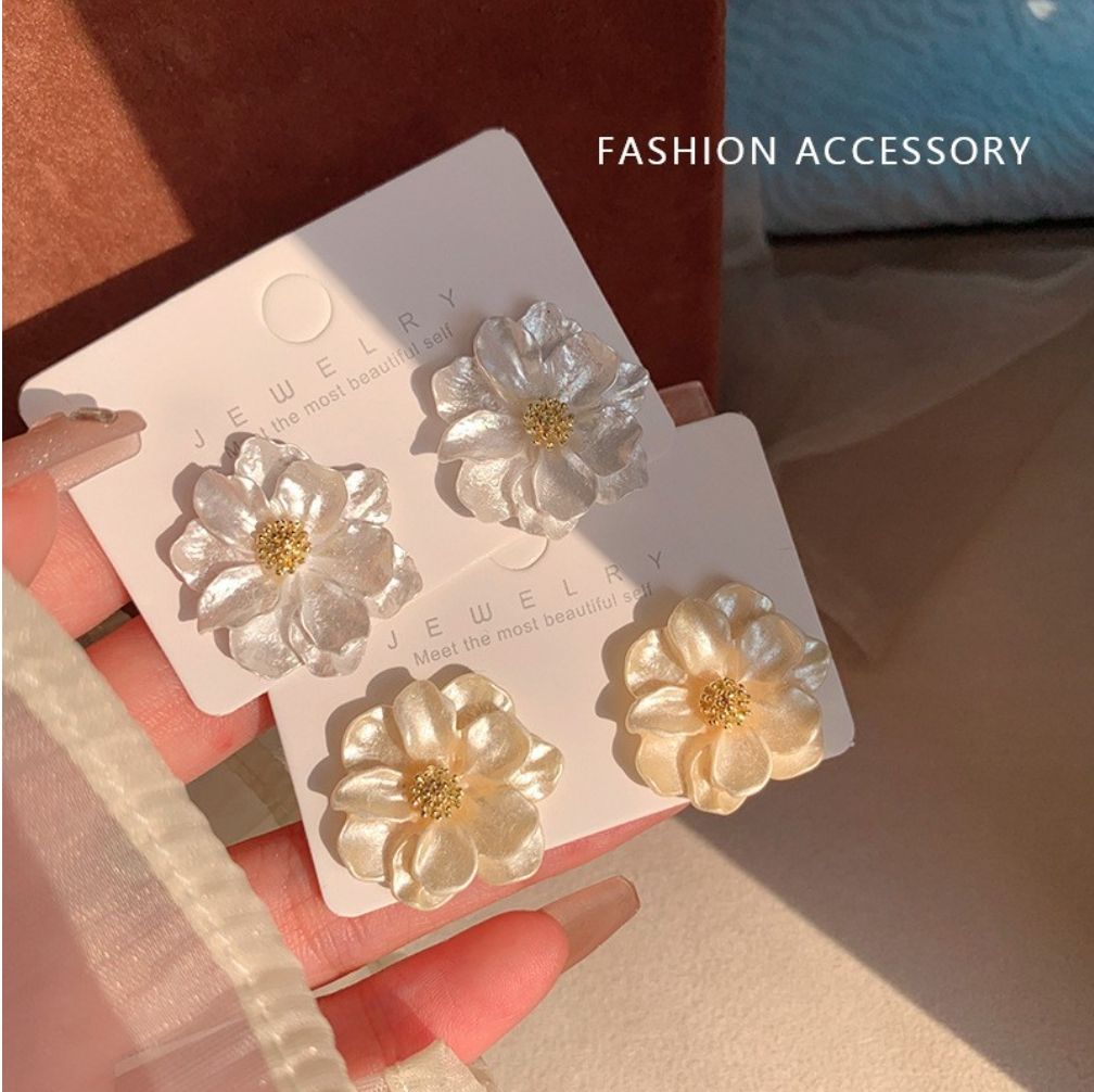 Pearlescent Bloom Statement Earrings