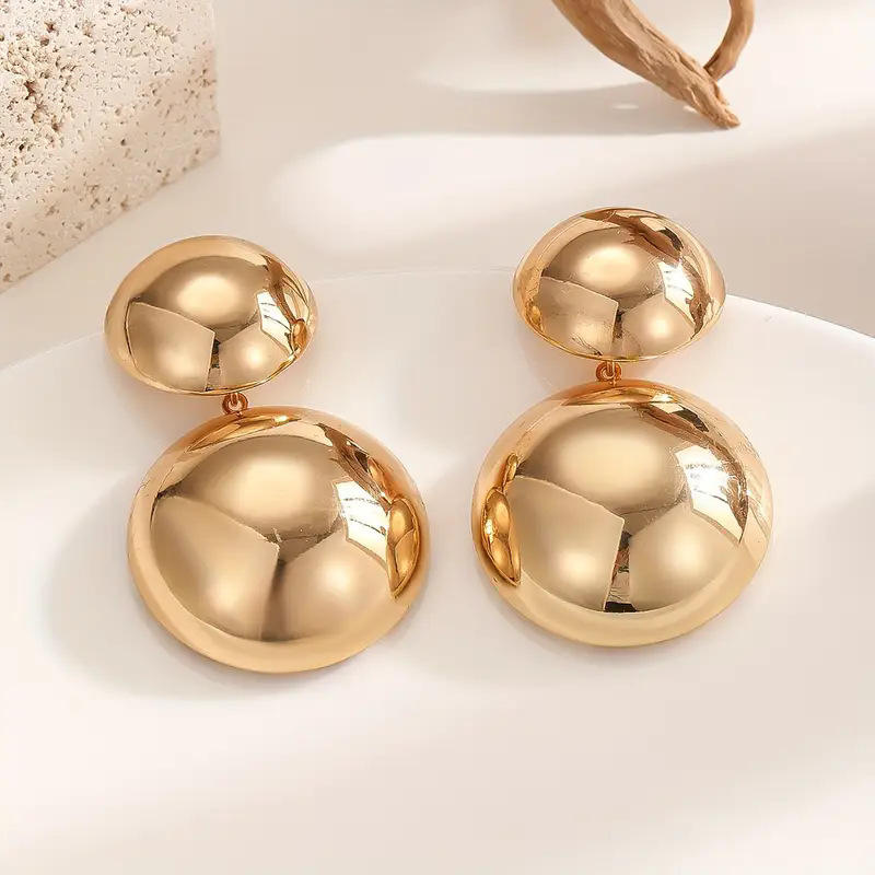Bold Double Disc Statement Earrings