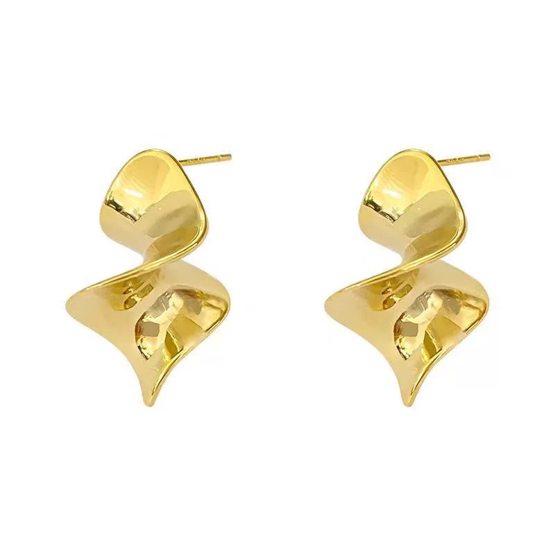 Sculpted Wave Statement Earrings