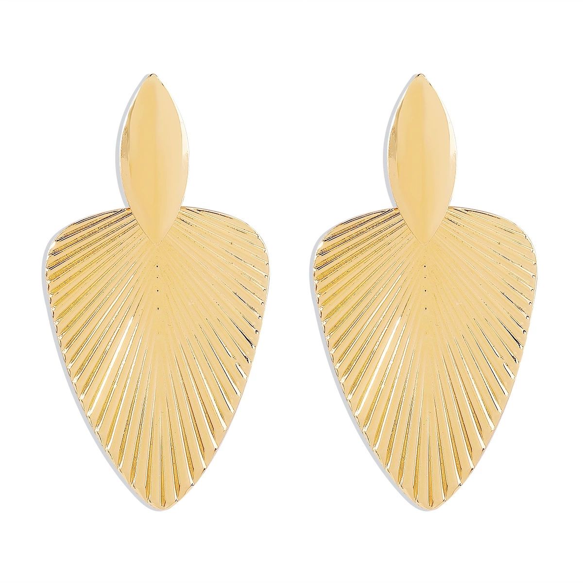 Metallic Leaf Statement Earrings