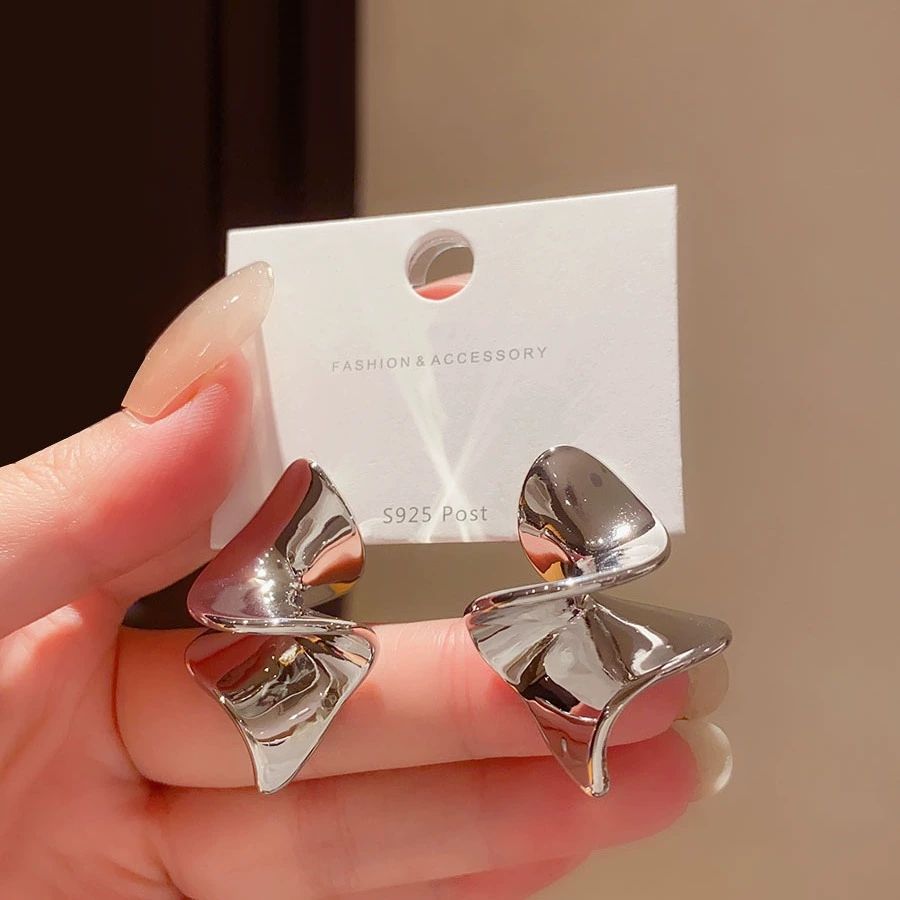 Sculpted Wave Statement Earrings