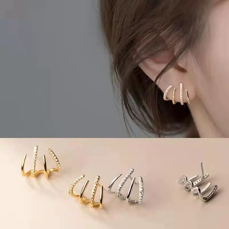 Enamel Leaf Duo Stud Earrings