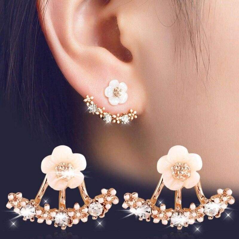 Blossom Pearl & Crystal Ear Jacket Earrings
