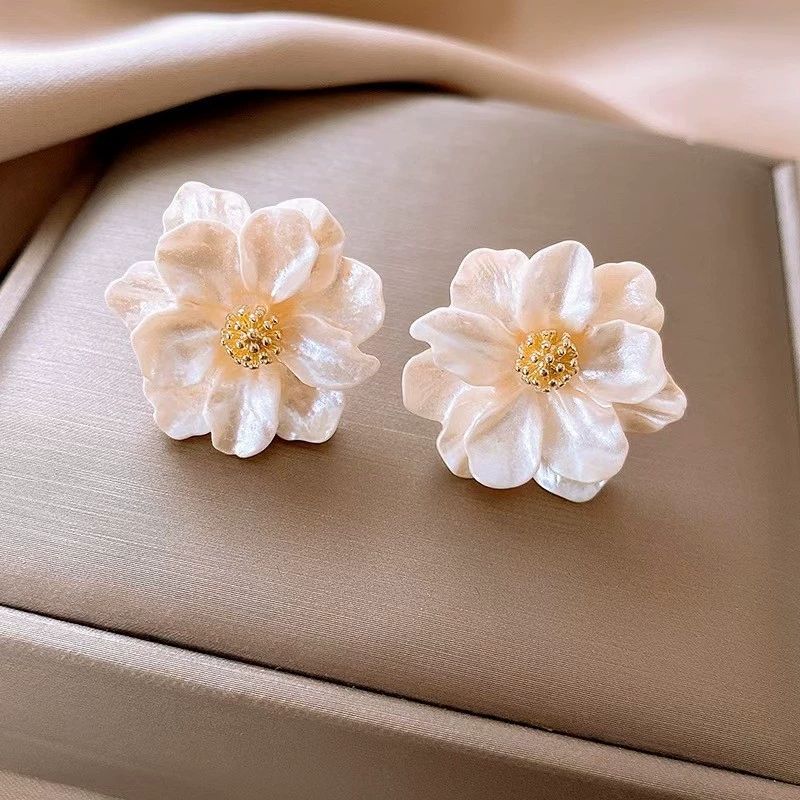 Pearlescent Bloom Statement Earrings