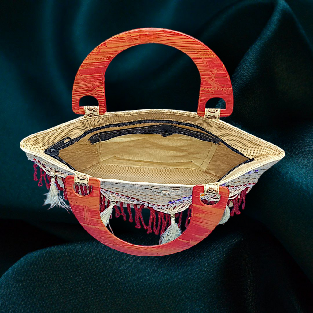 Vibrant Mosaic Handcrafted Jute hand Bag