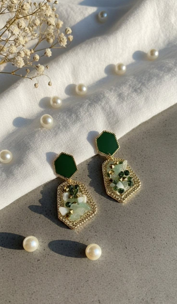 ✨ Nakshveda Elegant Green & Heart Charm Combo ✨