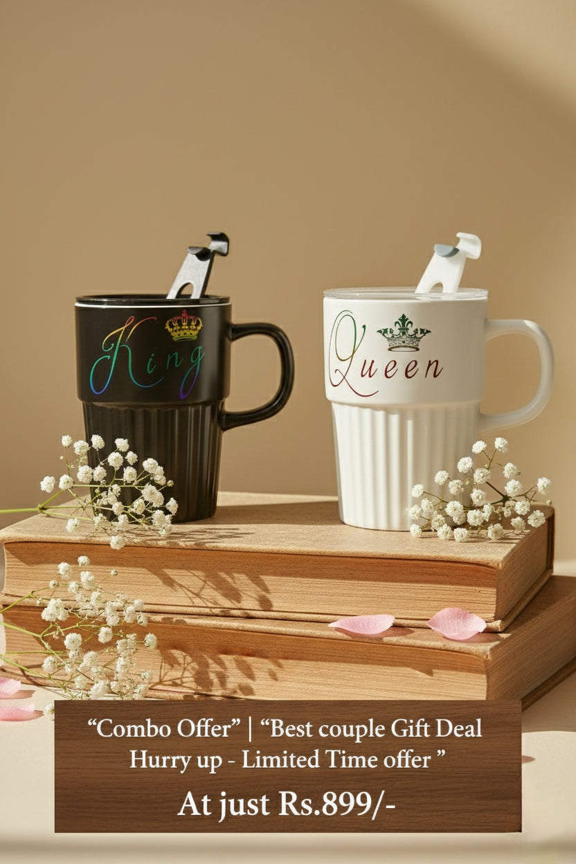 👑 Nakshveda King & Queen Mug Combo 👑