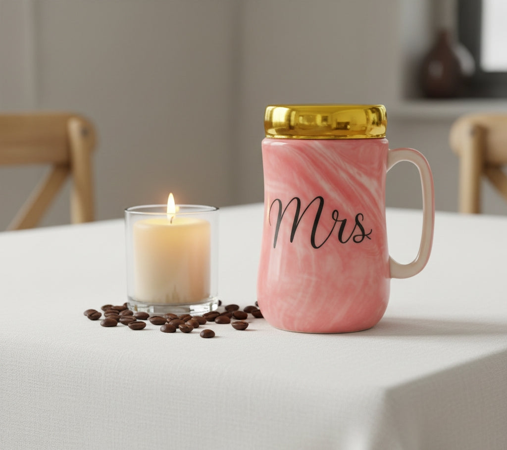 💑 Nakshveda Mr & Mrs Marble Mug Combo – Love Gift Set 💕
