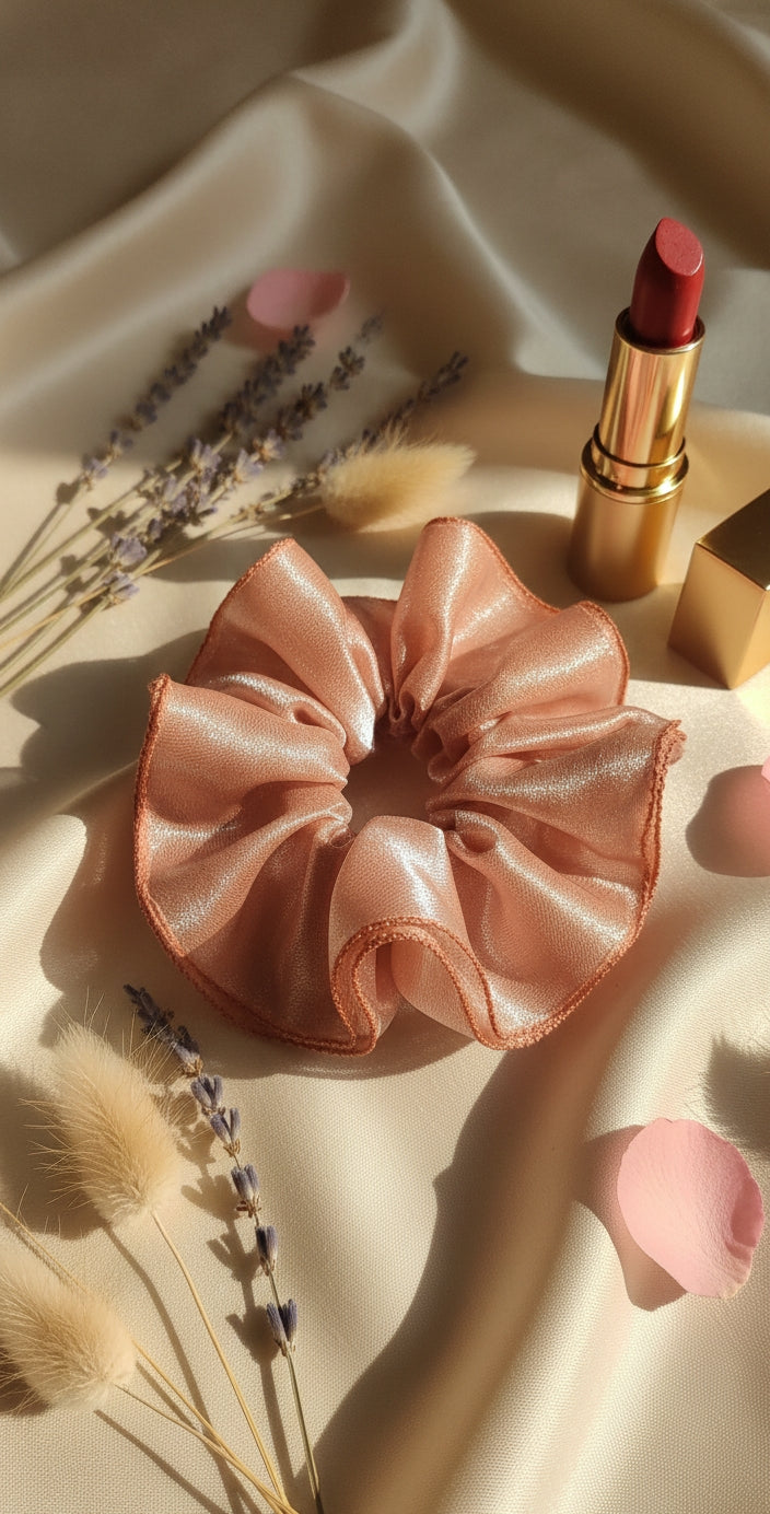 ✨ Luxury Satin & Floral Scrunchie Combo – Elegant Hair Accessories Set ✨