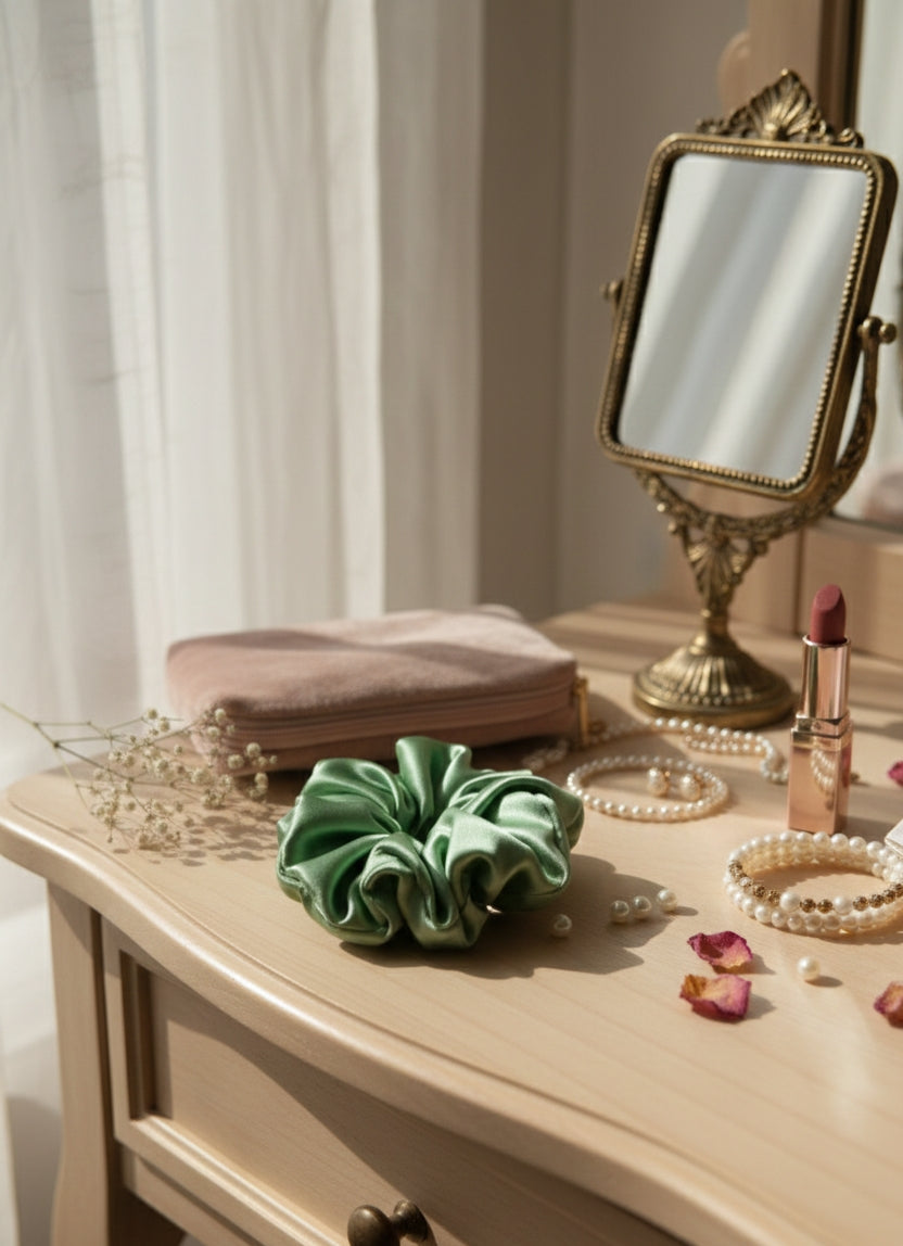 ✨ Premium Satin Scrunchie Trio – Soft Shine Hair Accessory Set ✨