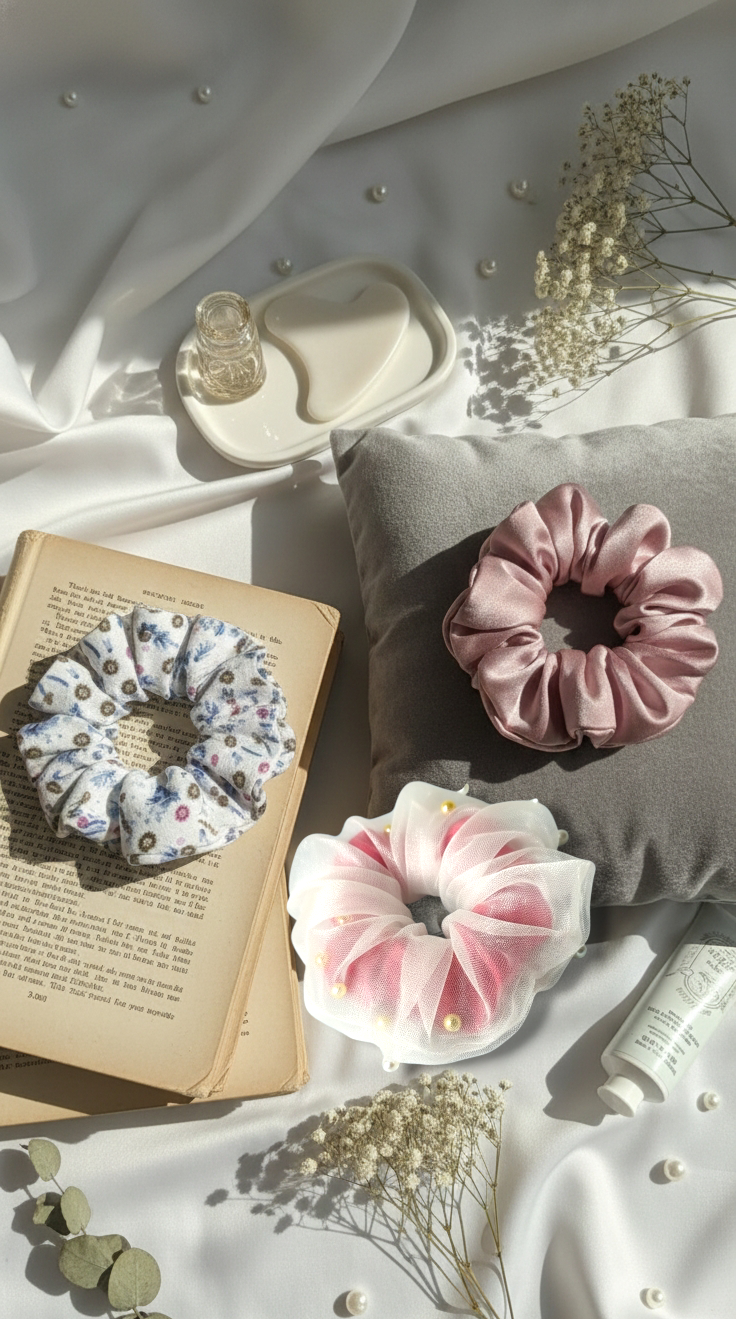 ✨ Premium Fabric Scrunchie Set – Elegant Everyday Hair Accessories ✨