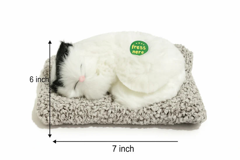 Realistic Sleeping Cat Plush Toy – Breathing Pet Simulation
