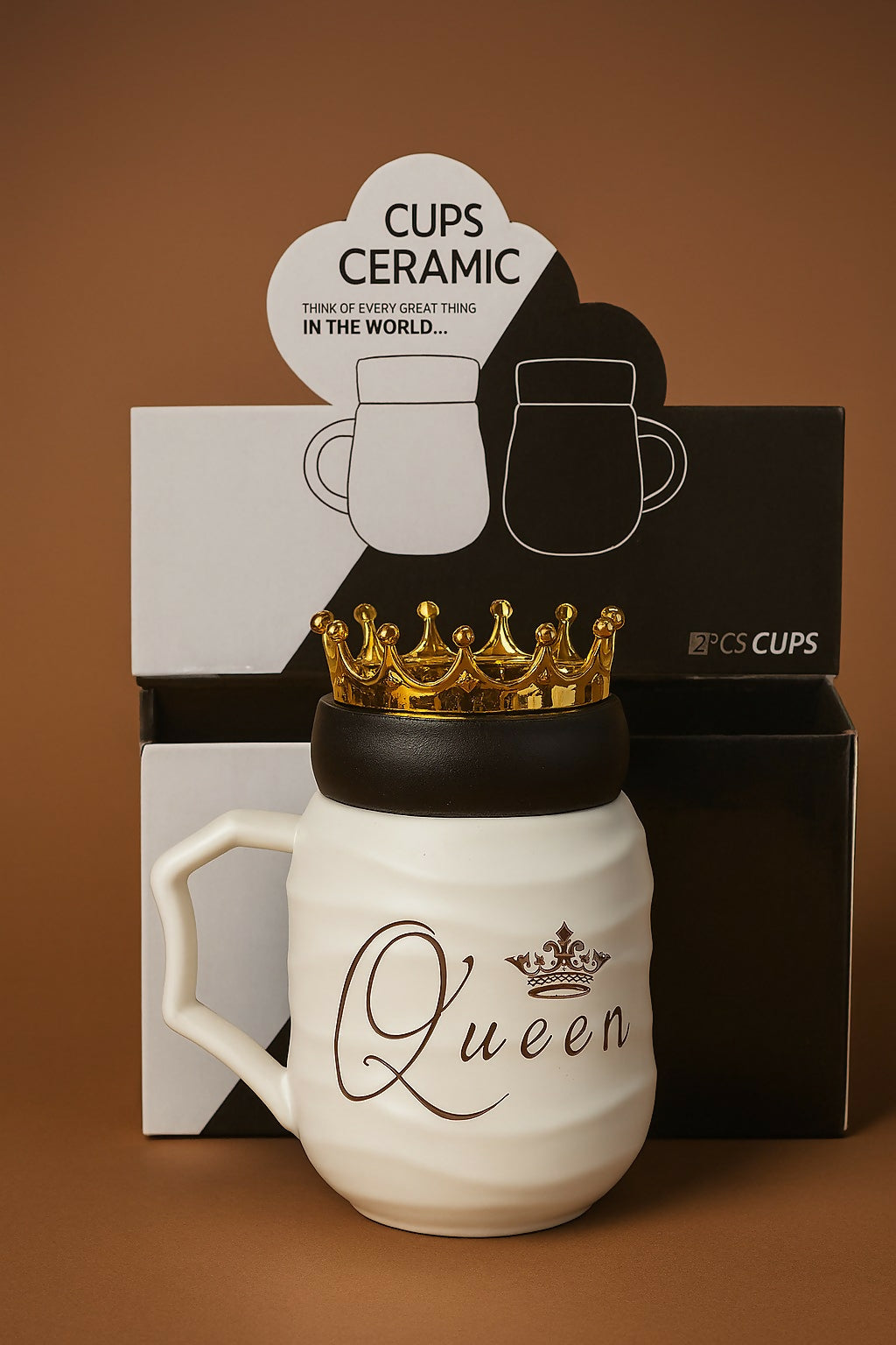 👑 King & Queen Ceramic Mug Set – Royal Love Edition 💞
