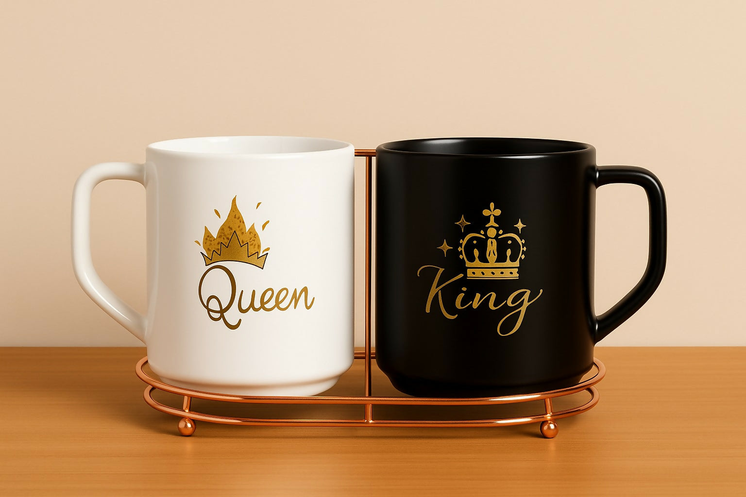 👑✨ Royal Love Mug Set – King & Queen Couple Cups 💞☕