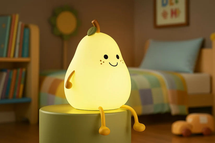 🍐 Multicolor Silicone Pear-Shaped Touch Night Lamp