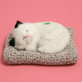Realistic Sleeping Cat Plush Toy – Breathing Pet Simulation