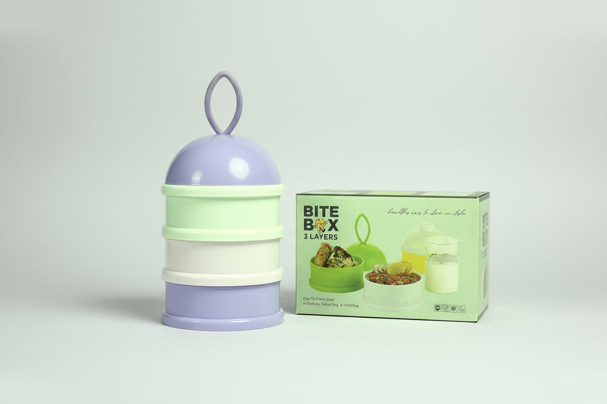 5924a  3 Layer Lunch Box Unique Design Bite Lunch Box With Liquid  Food Container Lunch Box (Green)