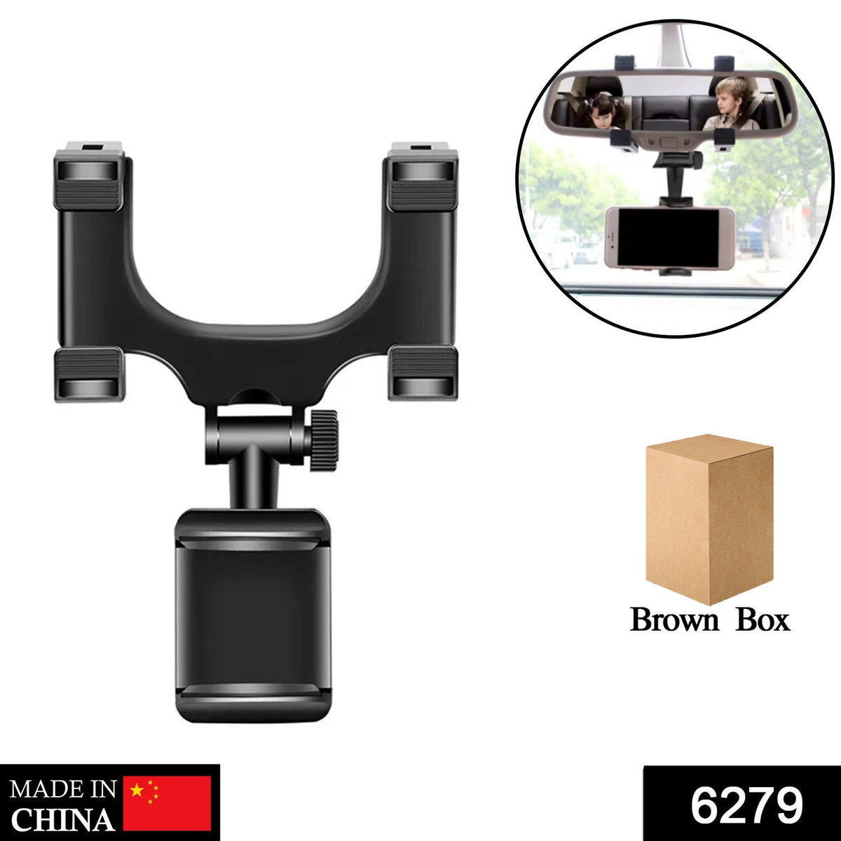 6279 Rear View Mobile Holder Universal Vehicle Rear View Mirror Mobile Phone Mount Stand