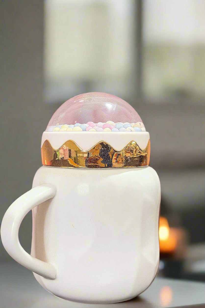 🦄✨ Cute Unicorn Ceramic Mug with Bubble Lid 🌸☕